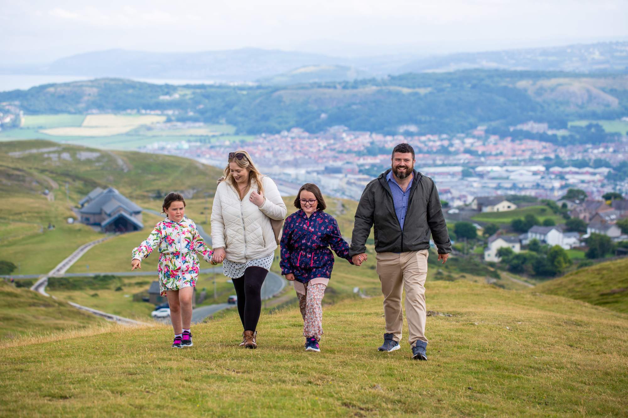 Family walking on the Orme
